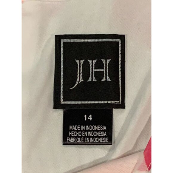 JH Jessica Howard Floral Sleeveless Shift Dress Lined Keyhole Pink Orange Sz 14 - Picture 8 of 16